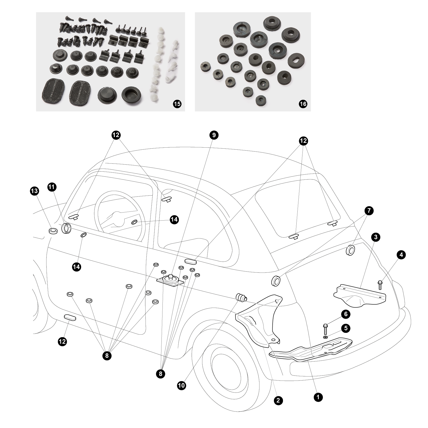 Body panels - spare parts for Fiat 500 (1957-1975)