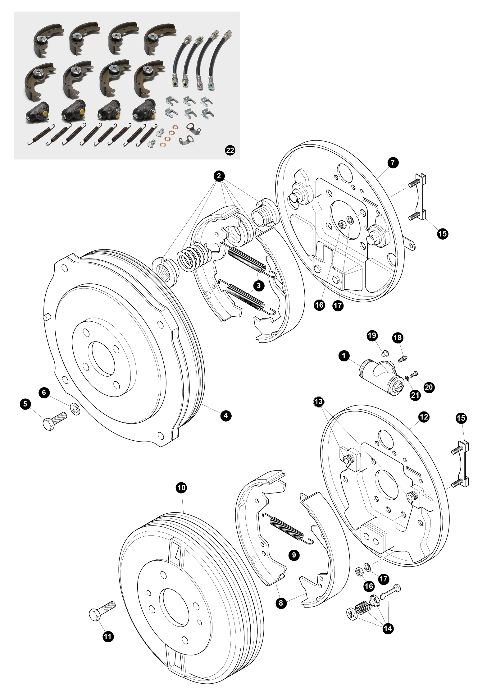 Clip de Retenue de Flexible de Frein  Fiat 500 voitures anciennes - Freins