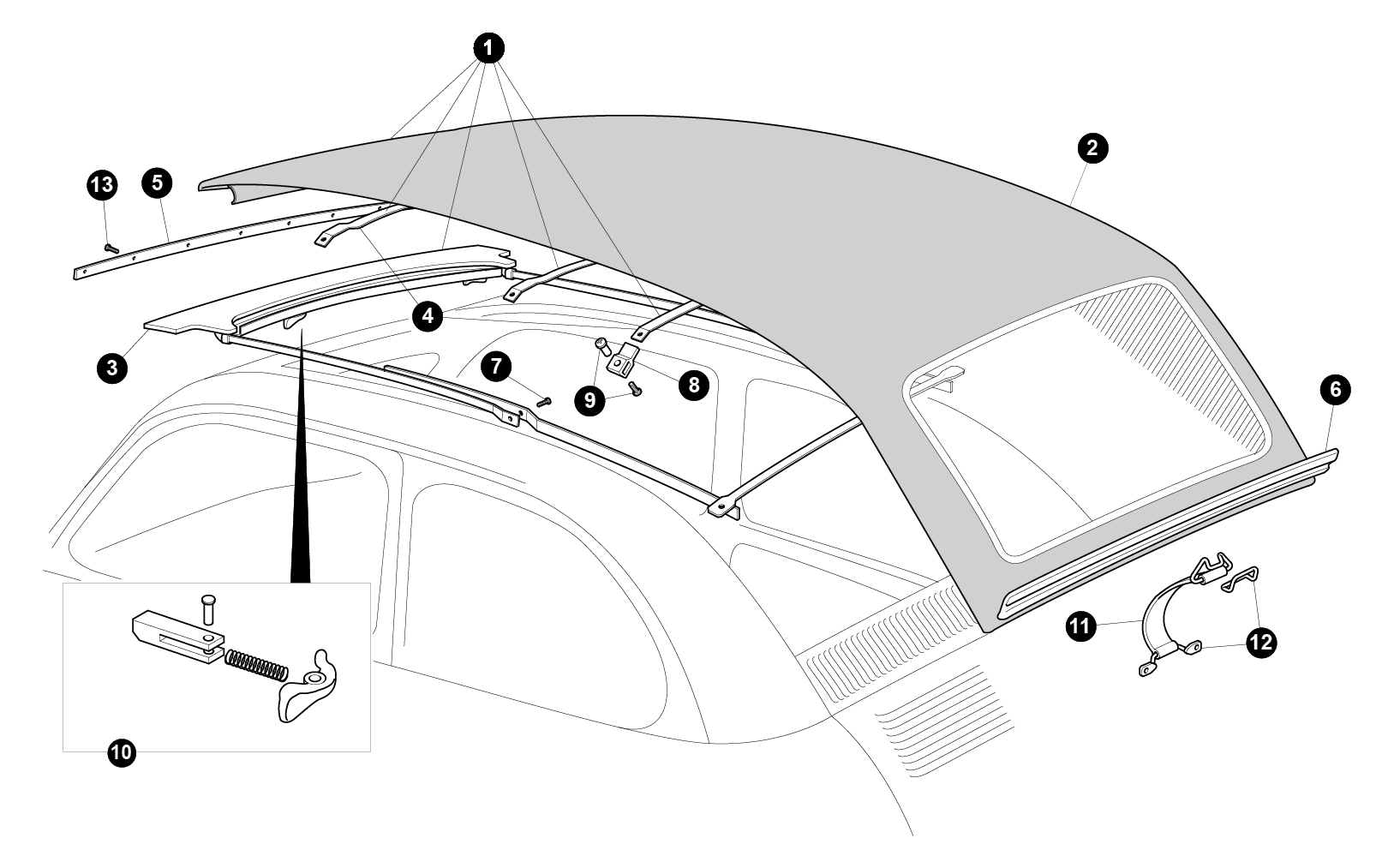 Interior trim - spare parts for Fiat 500 (1957-1975)